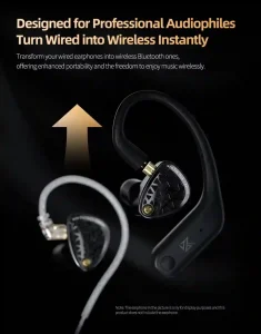 Side view of KZ AN01 earbuds with earhooks