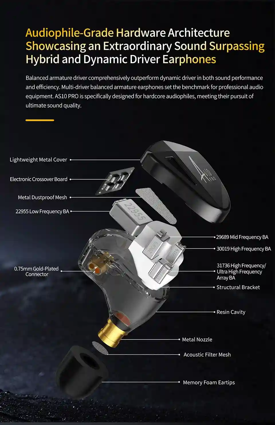 KZ AS10 PRO Professional In-Ear Monitors