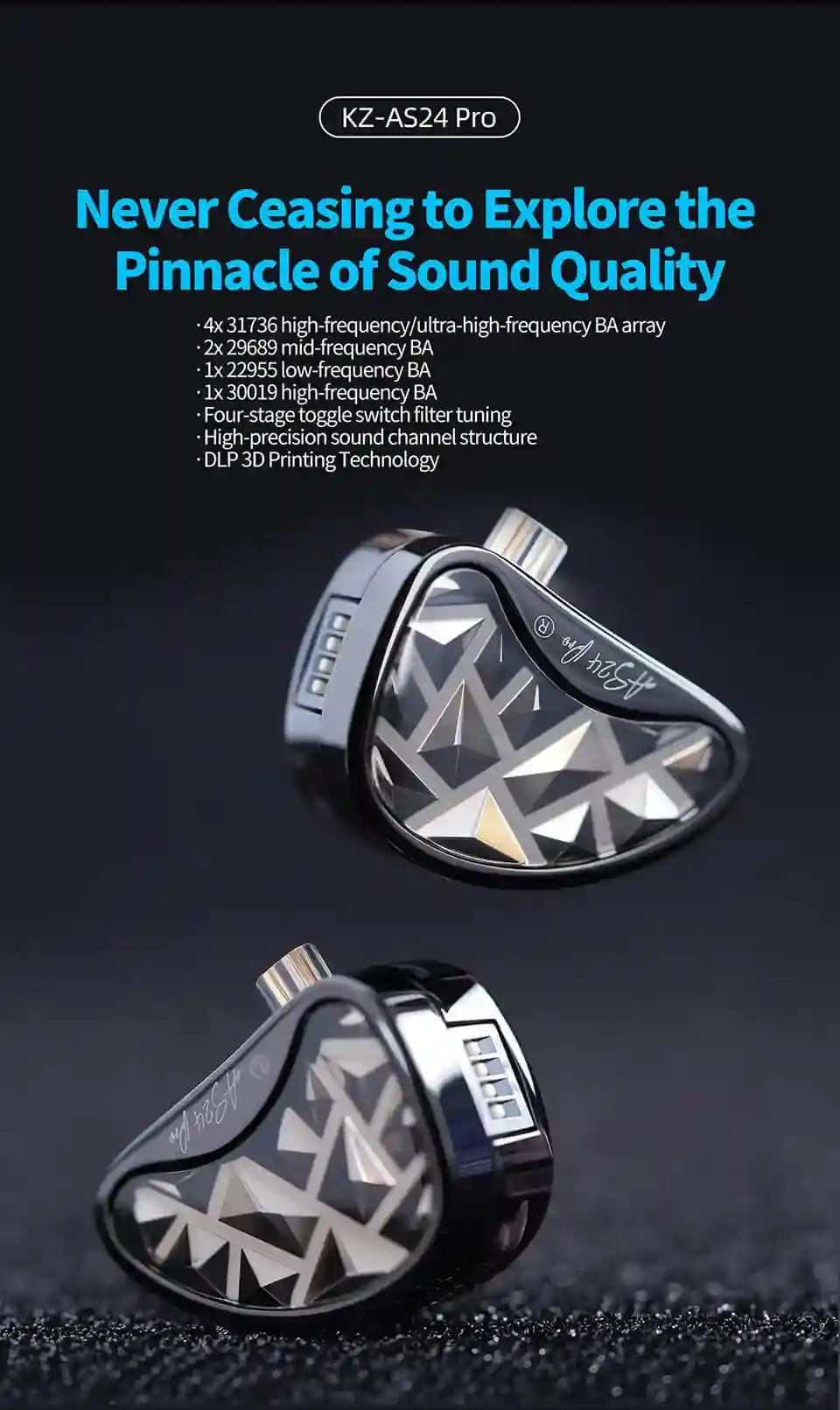 KZ AS24 Pro 24 balanced armature in-ear monitor