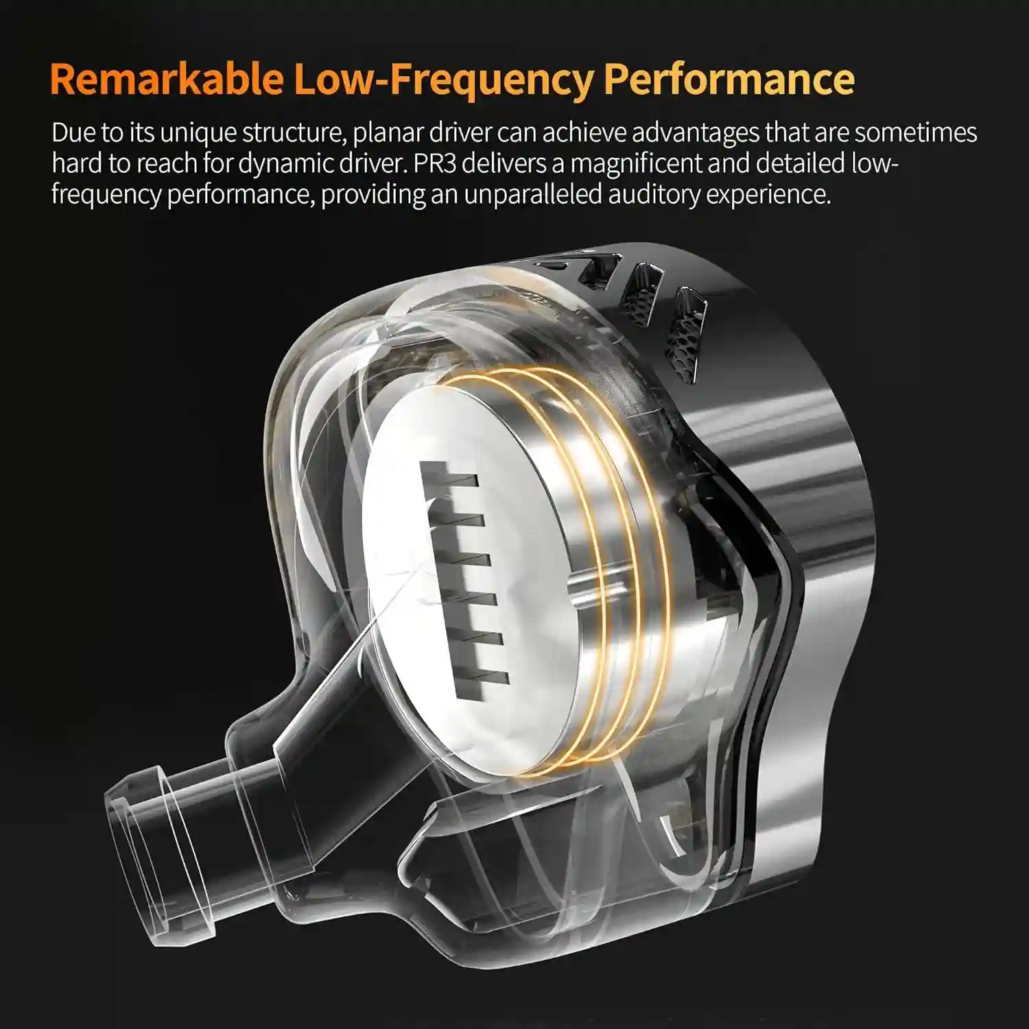 KZ PR3 planar magnetic IEM side view