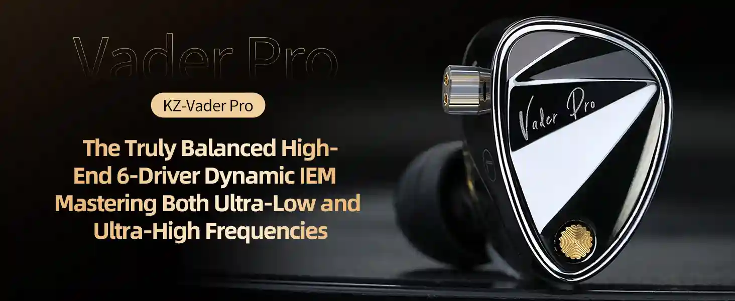 Ergonomic KZ Vader Pro in-ear monitors designed for comfort, secure fit, and excellent noise isolation