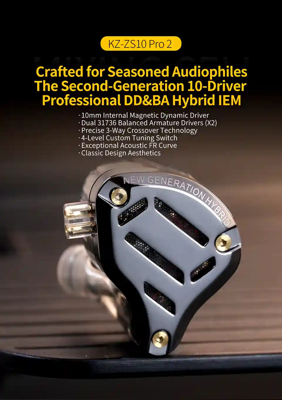 Kz ZS10 Pro 2 with 1DD+4BA drivers